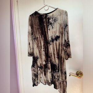 Tie dye long sleeve dress